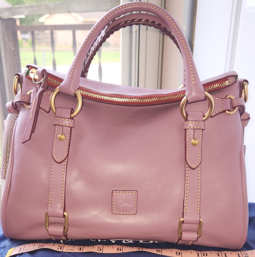 Dooney & Bourke Florentine Leather Mauve Satchel  Handbag